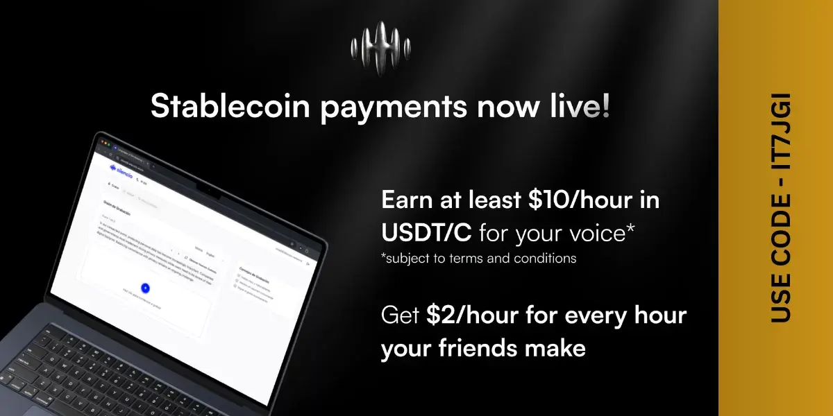 Silencio Voice AI Review: Earn USDC on peaq by Recording Your Voice (Live Tasks) logo